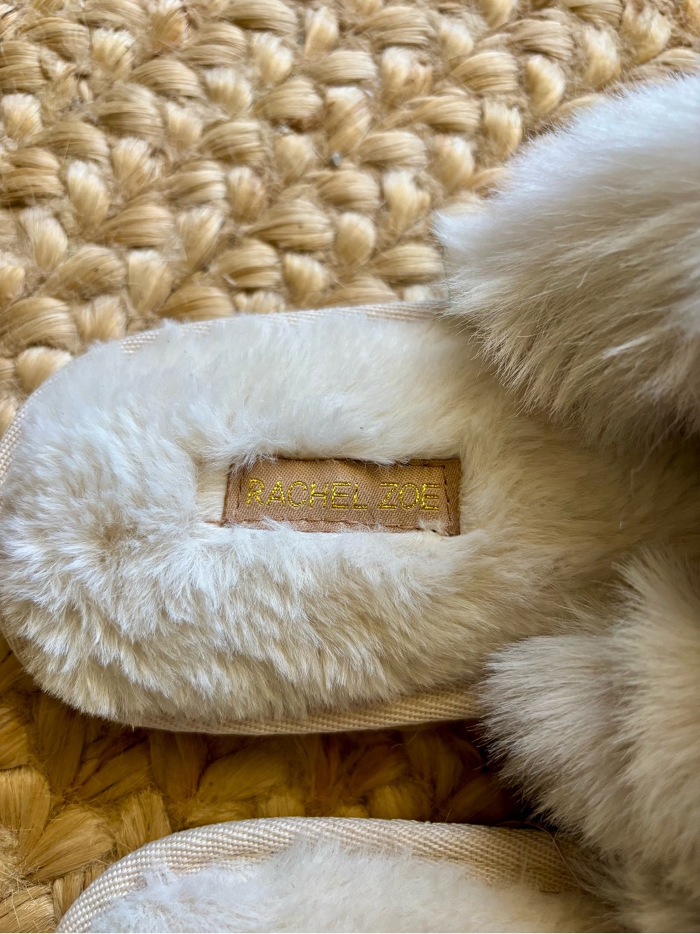 Rachel Zoe Plush Faux Fur Slide Slippers in Light Cream - Picture 2 of 2